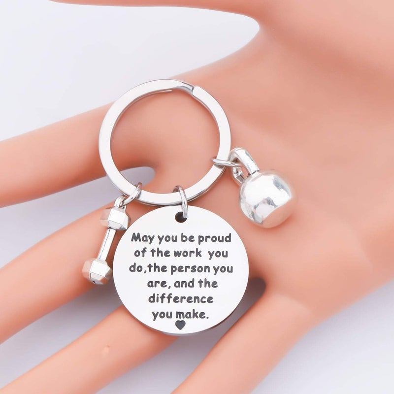 SEIRAA Fitness Trainer Gift May You be Proud of the Work You Do the Difference You Make Keychain (Fitness keychain) - Image 2